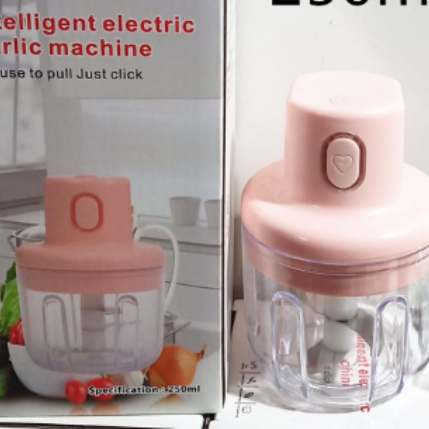 250ml Pink Usb Wireless Electric Garlic Masher