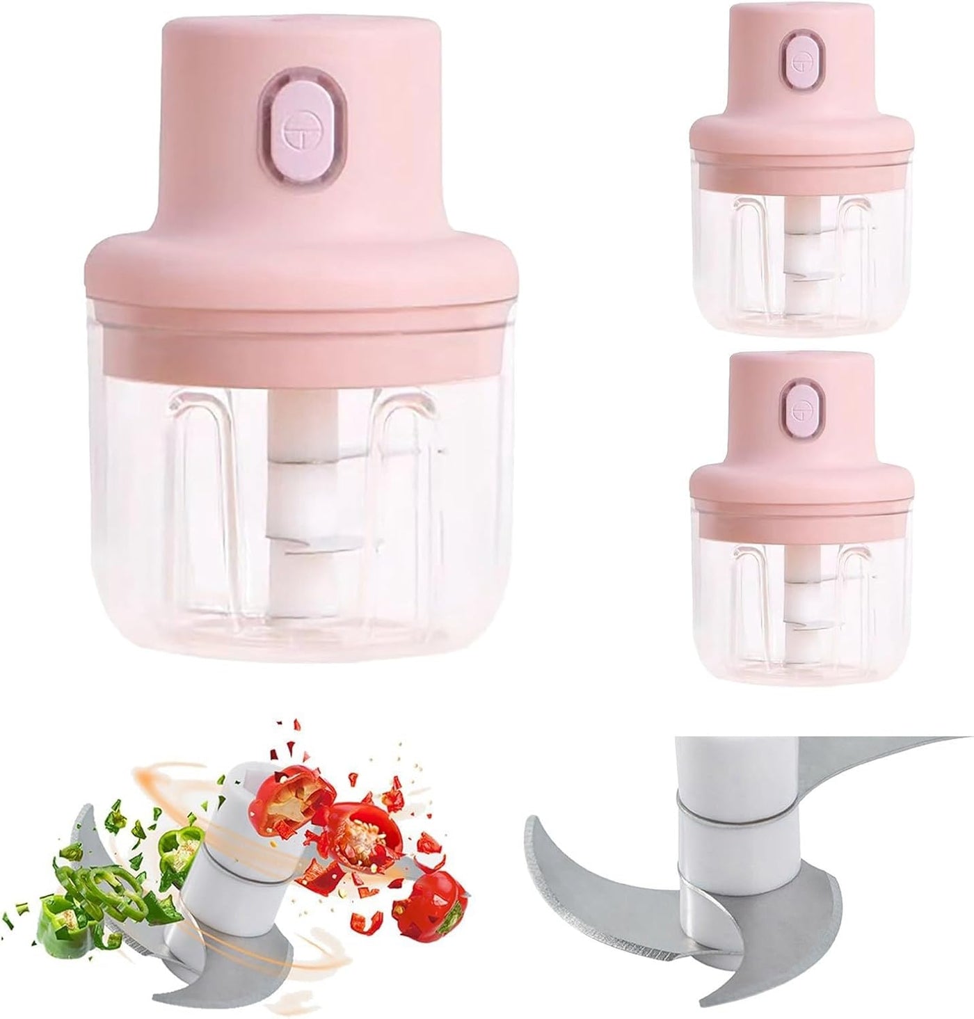 250ml Pink Usb Wireless Electric Garlic Masher