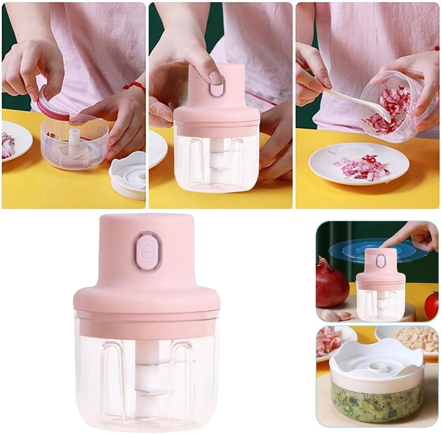 250ml Pink Usb Wireless Electric Garlic Masher